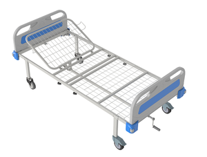 Кровать медицинская функциональная АТОН КФ-2-МП-БП-К125 с пластиковыми быльцами и колесами 125 мм