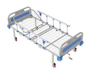 Ліжко медичне функціональне АТОН КФ-2-МП-БП-ОП-К75 з пластиковими бильцями, огорожами та колесами 75 мм