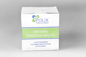 Маска пылевая защитная с носовой клипсой Polix PRO&MED (50 шт/пач)