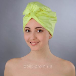 Тюрбан для волос женский в пластиковом тубусе Doily, размер универсальный, 1 шт. Зеленый шартрез