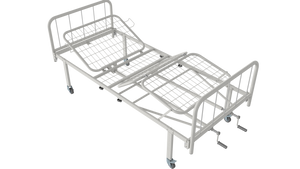 Ліжко медичне функціональне АТОН КФ-4-МП-БМ-К75 з металевими бильцями та колесами 75 мм