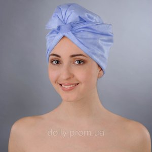 Тюрбан для волос женский в пластиковом тубусе Doily, размер универсальный, 1 шт. Васильковый