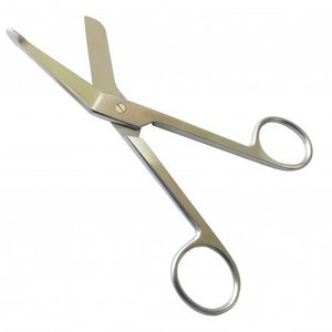 Ножницы медицинские для разрезания повязок с пуговкой горизонтально-изогнутые по Lister 14 см