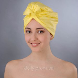 Тюрбан для волос женский в пластиковом тубусе Doily, размер универсальный, 1 шт. Желтый